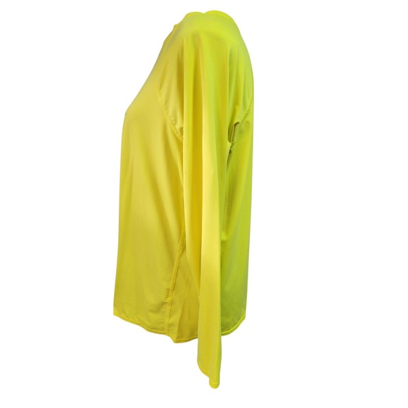LL Bean Women's Long Sleeved Bright Yellow Shirt Size L Nylon Spandex Stretchy - Picture 2 of 8